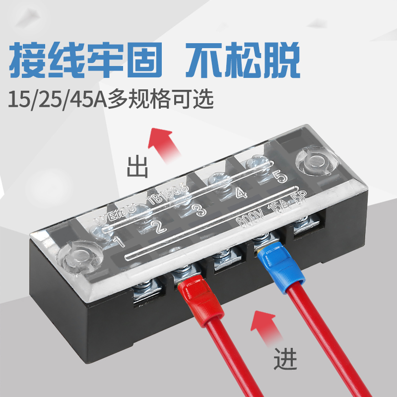 TB接线端子排1510/1512电线连接器配电箱快速接线盒排3/4/5/6/8位-图1