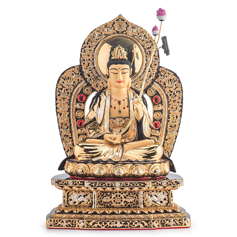 贺玉吉佛具纯铜鎏金西方三圣佛像 贺玉吉摆件