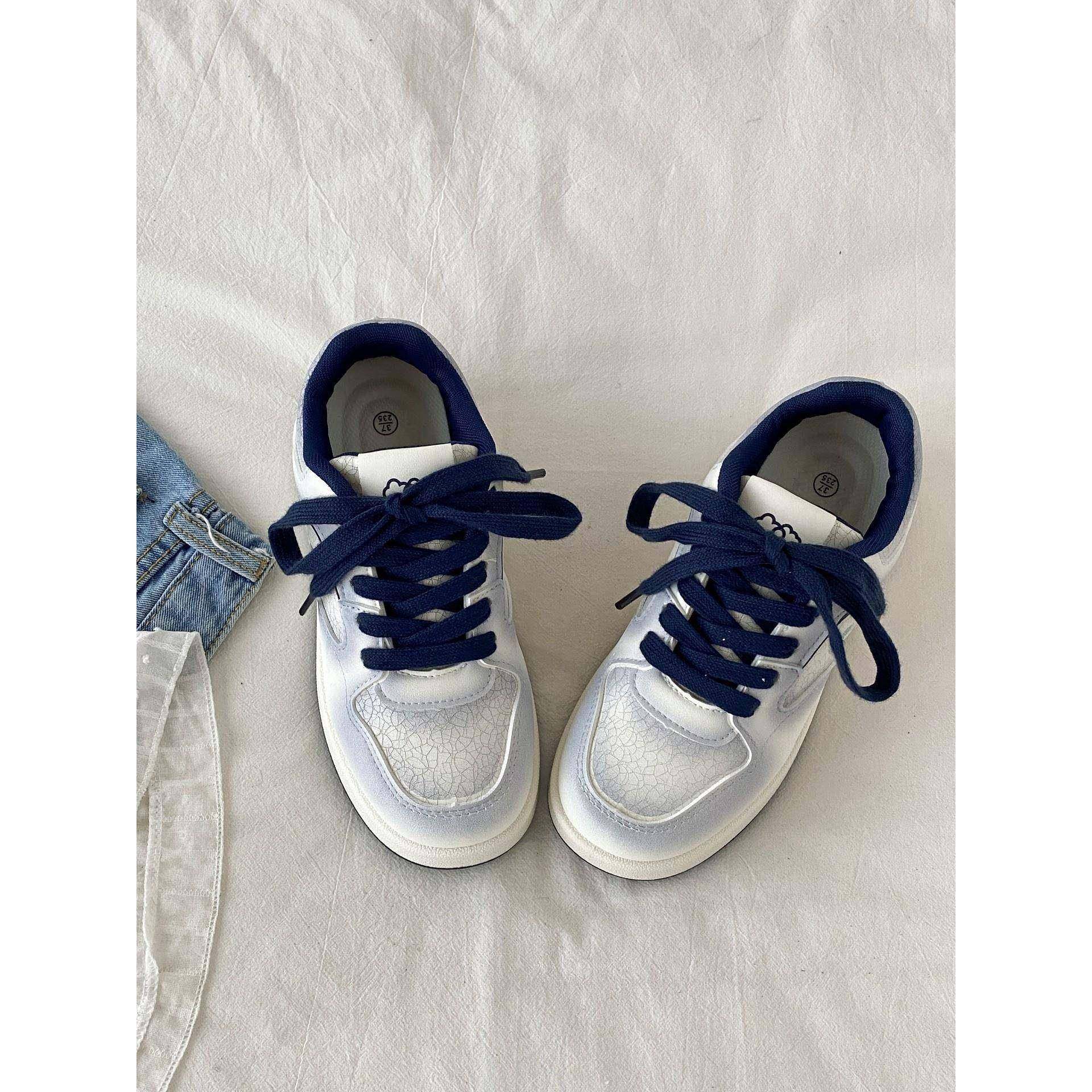 低跟拼色小众刺绣板鞋女款2025新款秋季平底运动小白鞋休闲面包鞋,淘宝优惠券,粉丝福利购,淘宝优惠卷