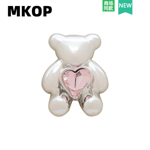 Mkop洞洞鞋配饰鞋扣配件电镀爱心小熊鞋花装饰扣适配Cross/Crocs - 图1