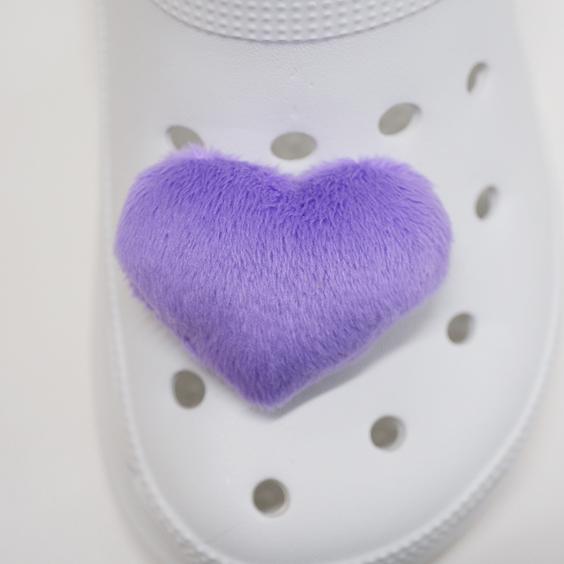 Mkop洞洞鞋配饰高级感鞋扣配件毛绒爱心毛球鞋花适配Crocs/Cross - 图0