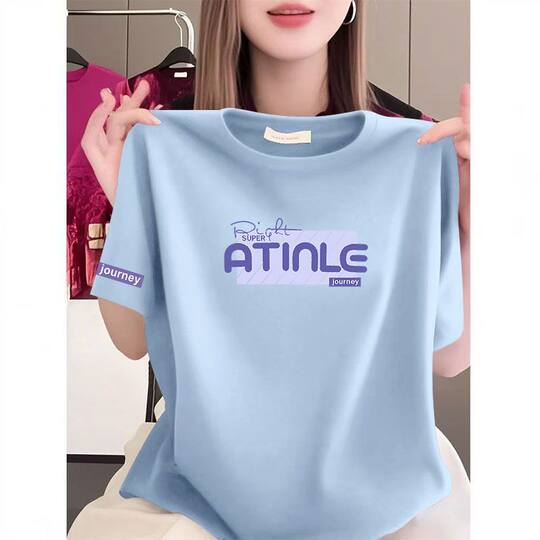 Camiseta de manga corta de puro algodón para mujer nuevo diseño de verano