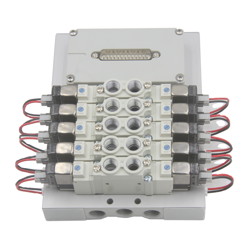 SMC型SY5000系列专用总线集成阀岛气动电磁阀侧插组合汇流板底座