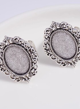 蜡烛戒指椭圆合金戒指底托