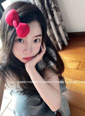 TiTi·hellokitty的蝴蝶结绝美侧边发夹ins风刘海一字夹发卡头饰