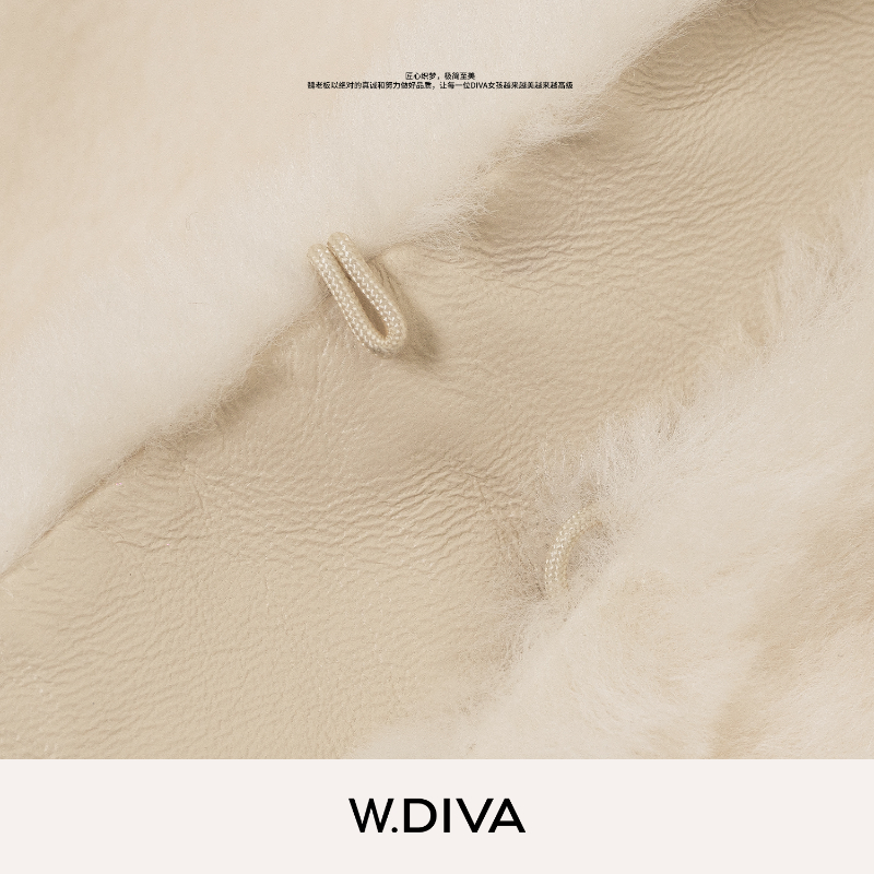 【暖白】澳洲进口美利奴盈润皮毛一体圆领外套54C303170 - 图2