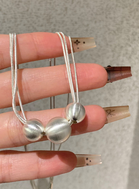 SHOWDIGU简约金属圆珠项链