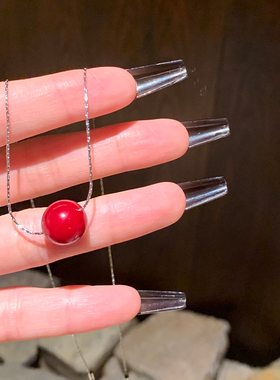 showdigu气质红色珠子项链