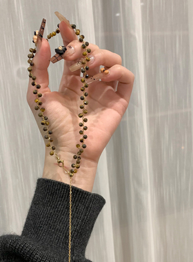 SHOWDIGU复古串珠流苏抽拉项链