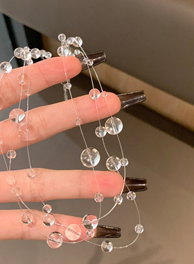 SHOWDIGU简约透明圆珠项链