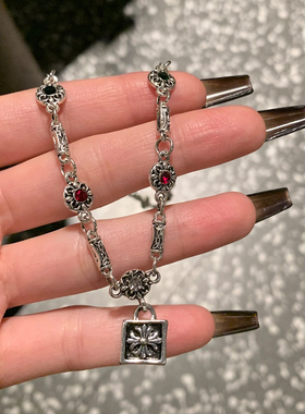 SHOWDIGU个性彩钻方块锁骨链