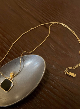 showdigu简约方块项链