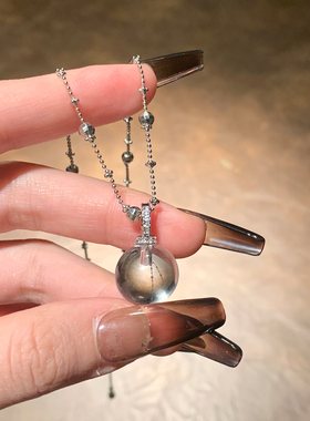 SHOWDIGU精致镶钻透明珠项链