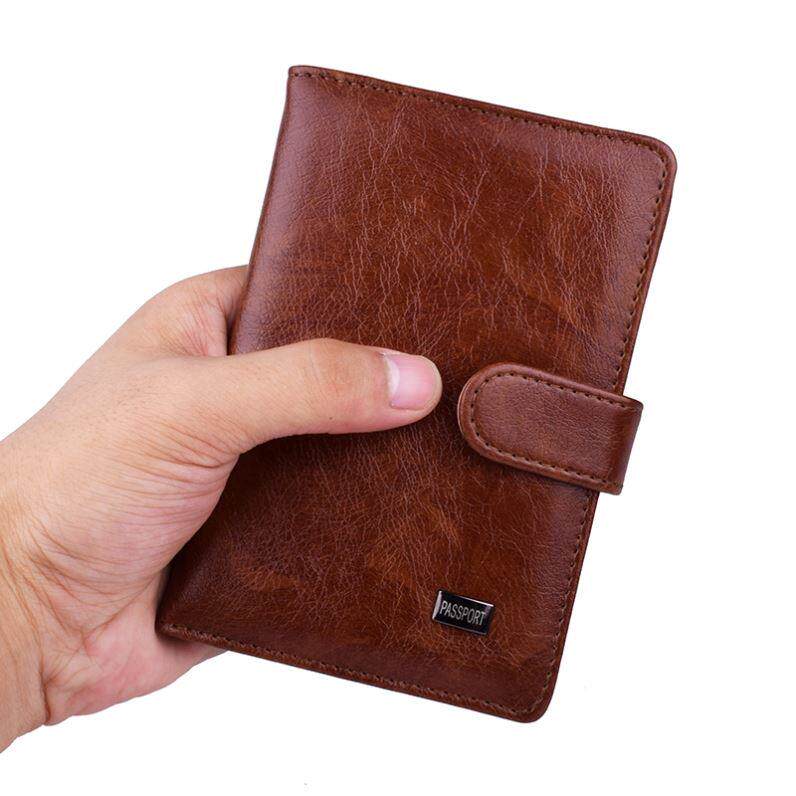 Travel Hasp Passport Holder Cover Leather Wallet Women Men P - 图0