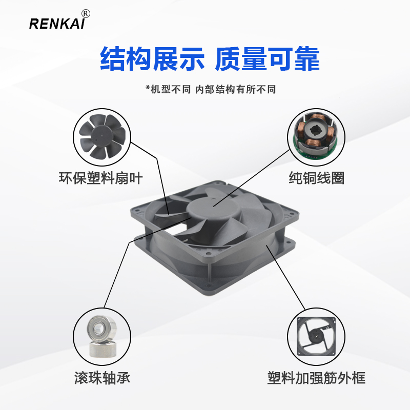 RENKAI4CM厘米4010显卡散热风扇12V24V工业耐用双滚珠直流风机 - 图1