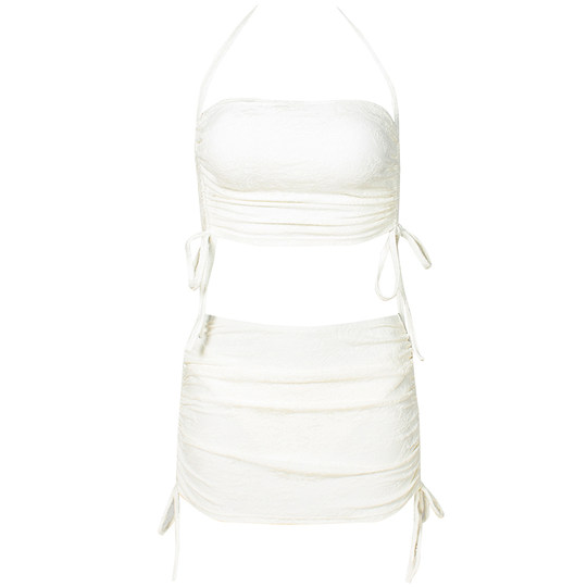 WESWIM белый купальник бикини с юбкой-бандо и запахом