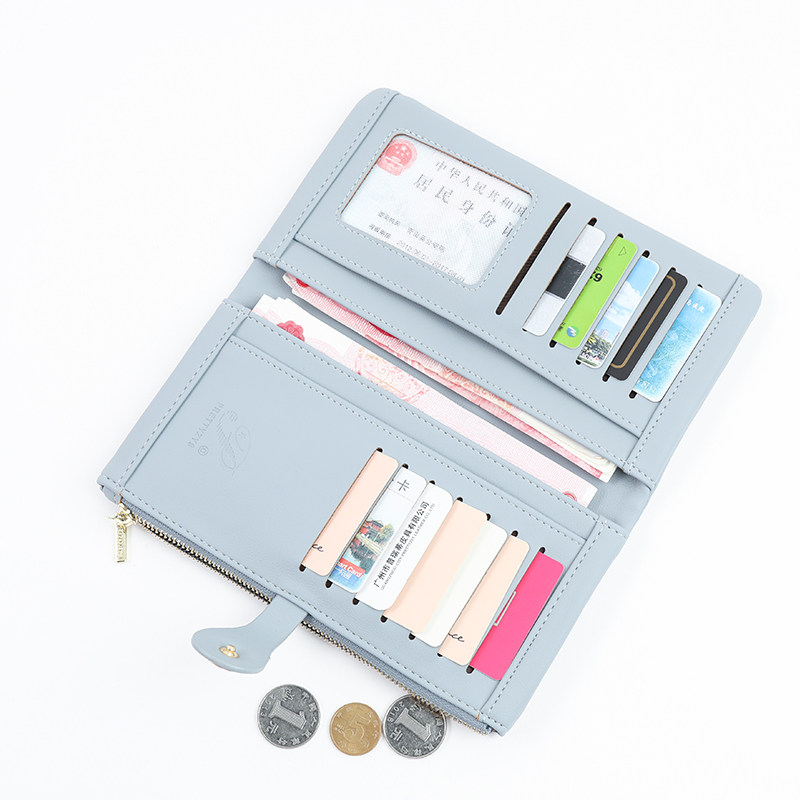 长款小众简约小清新软皮学生零钱包 findchoose钱包