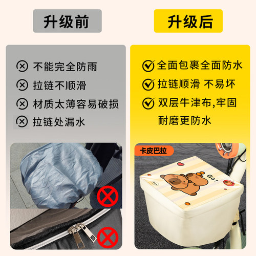 电动车车筐防雨罩适用雅迪莱茵自行车前置车框防水罩车篮篓子防尘 - 图2