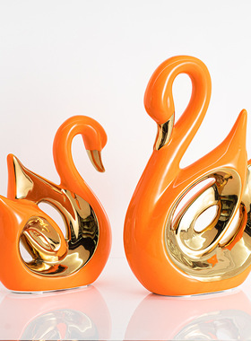 天鹅家居用品客厅茶几墙柜书柜摆件结婚送礼情侣饰品