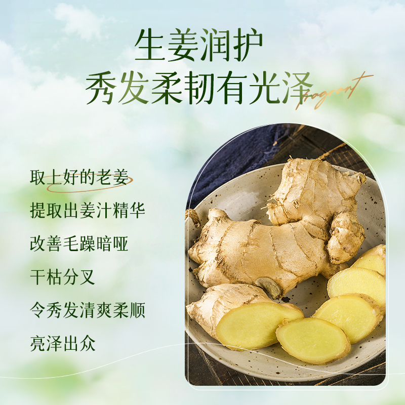 卡伊莲生姜顺滑去屑护发素滋润营养毛躁干枯润发乳发膜官方正品