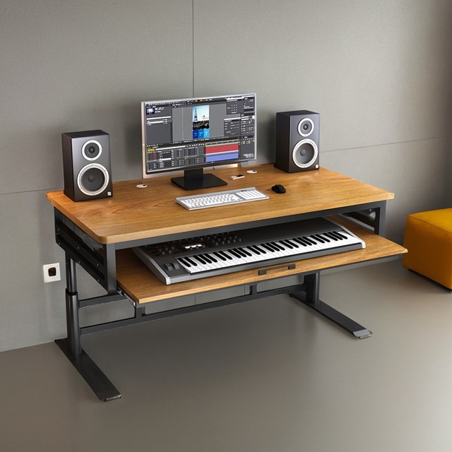 Lift arrangement workbench electronic piano table midi keyboard music production recording studio hand lift computer table