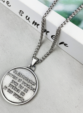 欧美风嘻哈街头潮男钛钢复古项链