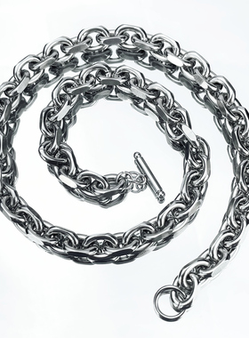 POYO钛钢OT扣磨边扁链嘻哈男项链