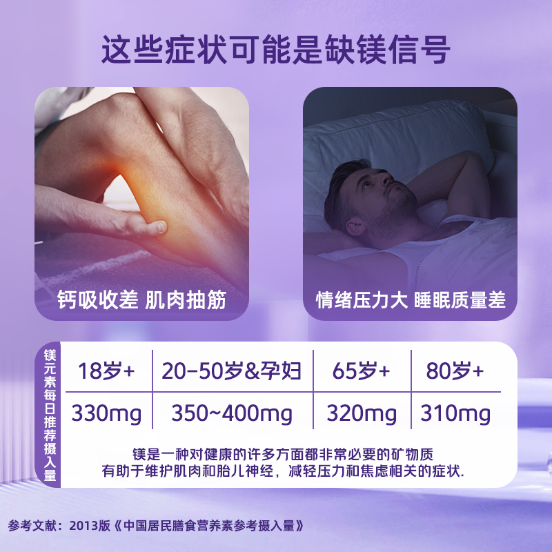 【效期至25年10月】Natrol高吸收甘氨酸镁粉鳌合镁睡眠骨骼477g