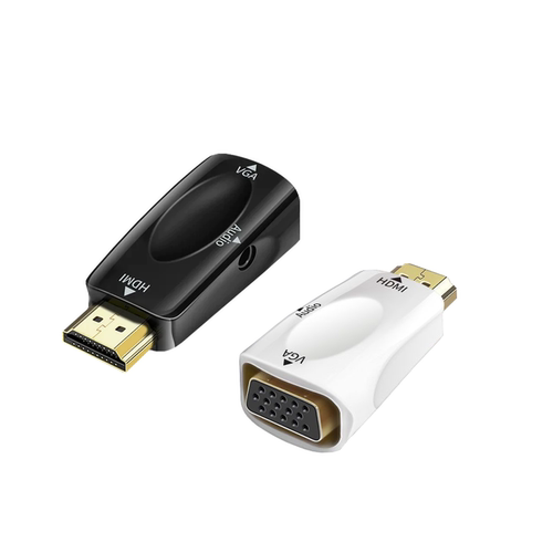 hdmi转vga转换器转接头1080p高清VGA母转公带双3.5mm音频线供电线音响转换电脑连接电视显示器机顶盒PS4 - 图3