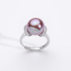 Edison Pearl Silver S925 Freshwater Purple Pearl Ring 11-12mm
