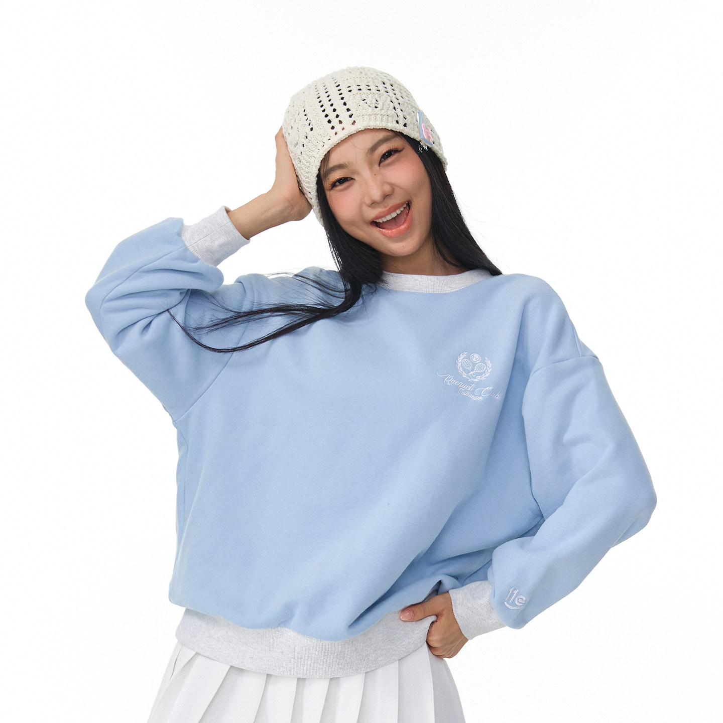 11E “网球课”380g毛圈精梳棉男女撞色复古运动百搭宽松圆领卫衣,淘宝优惠券,粉丝福利购,淘宝优惠卷