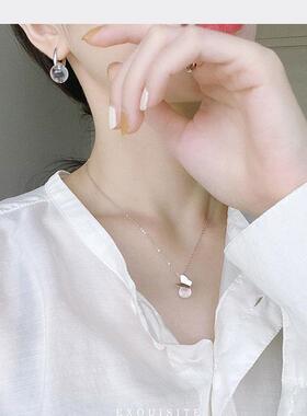 白水晶耳钉女耳饰高级感轻奢耳环