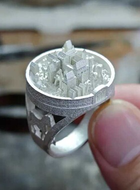 欧式经典宫廷风【城堡】戒指个性复古开口指环小众礼物食指装饰品