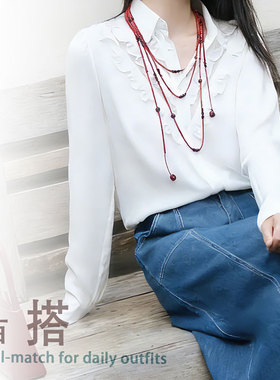 超长230CM珠绳长链叠带锁骨链