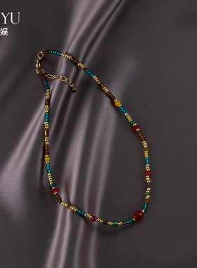 合成锆石锁骨链女简约项链