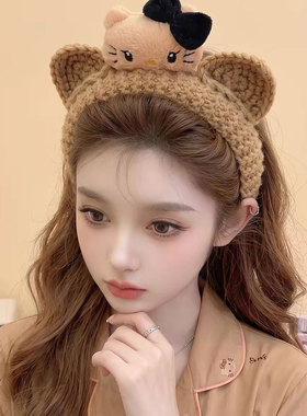 手工猫咪毛线不勒头发箍