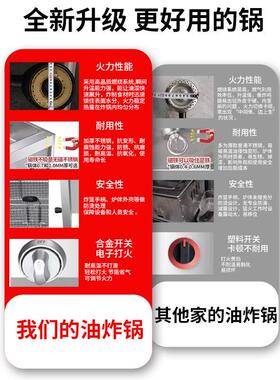 中高压商用燃气油炸锅摆摊瓦斯猛火油炸锅炸串多功能炸蘑菇液化气