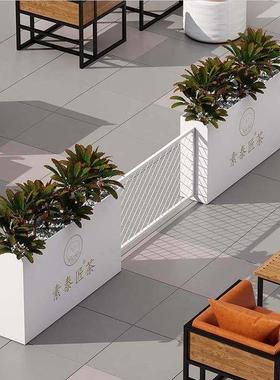 户外花箱商业街铁艺花坛组合奶茶烧烤店外摆隔断花盆大型绿化花槽