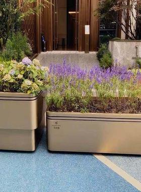户外种植箱商业街隔断不锈钢花箱高端商场外摆花盆树箱钵组合定制
