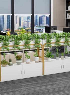 新品花槽柜办公室屏风隔断矮柜绿植花架铁艺置物架餐厅围栏隔断墙
