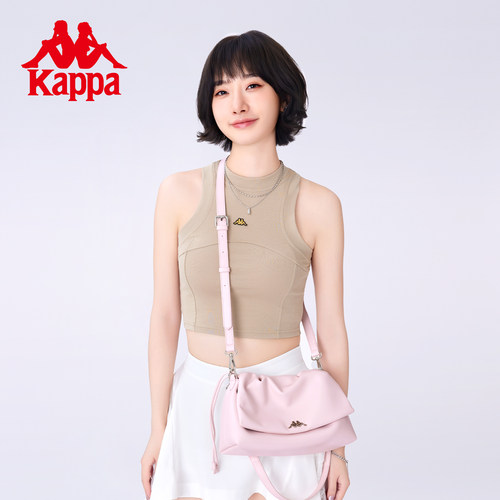 Kappa卡帕  新款云朵包抽绳翻盖单肩包腋下包女大容量通勤斜挎包 - 图0