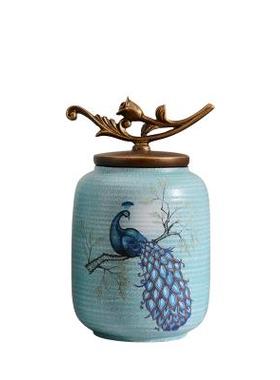 美式酒柜装饰品摆件电视柜欧式家居饰品客厅H玄关陶瓷复古储物i.