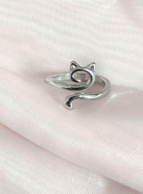 钩针带线指环手饰个性织带饰品钩毛线泰银食指编织钩织尾戒戒指