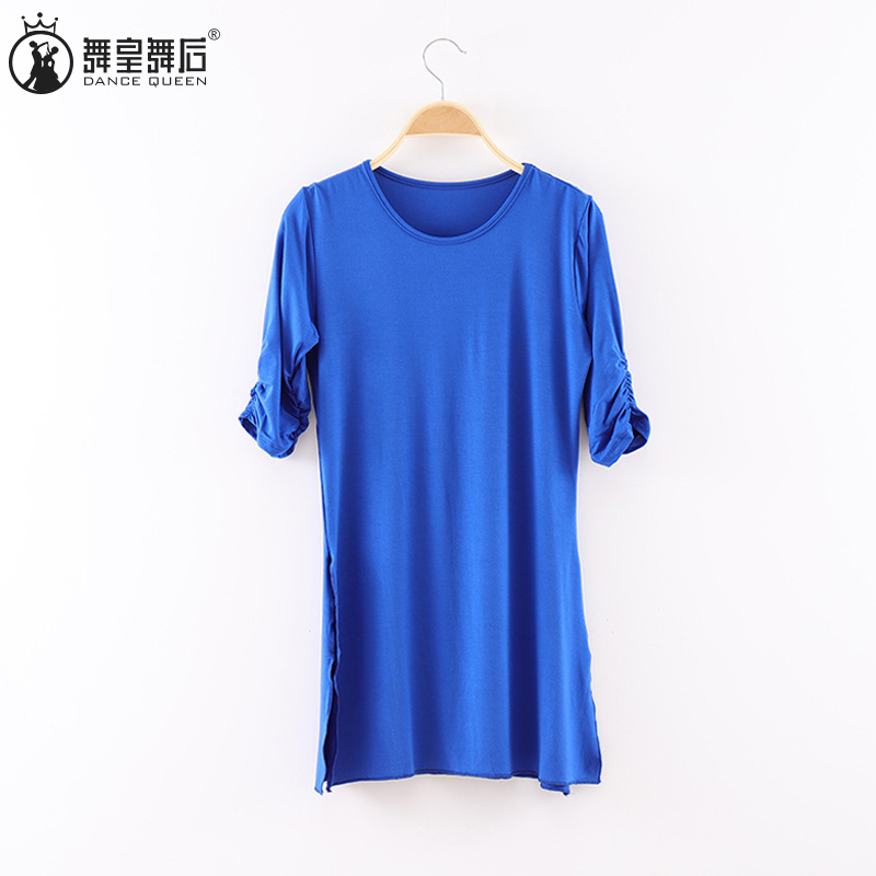 舞蹈服装宽松现代舞服女成人舞蹈上衣中袖圆领现代舞练功服古典舞 - 图3