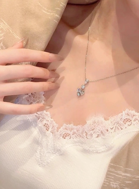 爱心水滴项链女高级感