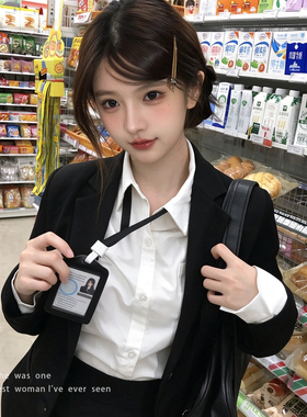 日系少女办公室工牌项链女
