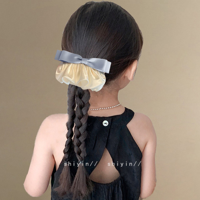 Korean style children's satin skirt bow hairpin