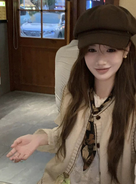 森系文艺花卉长条系脖丝巾女