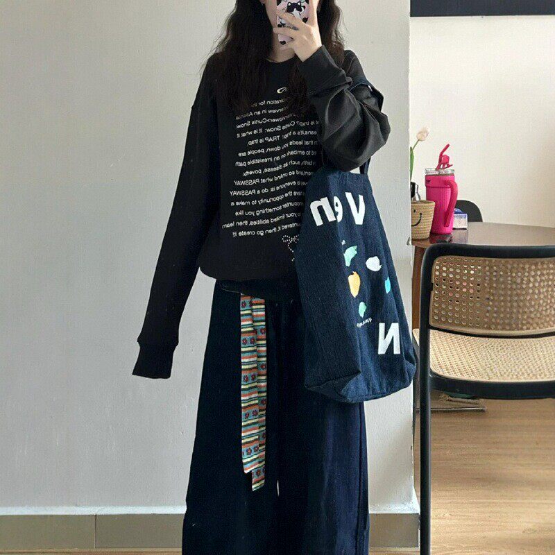 高街复古彩色拼接丝巾腰带女款牛仔裤腰间裤链百搭长条腰链配饰