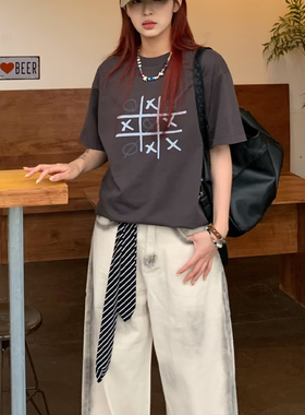 日系简约黑白条纹领带腰带女